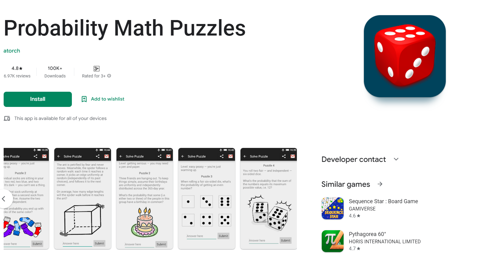 Probability math puzzles
