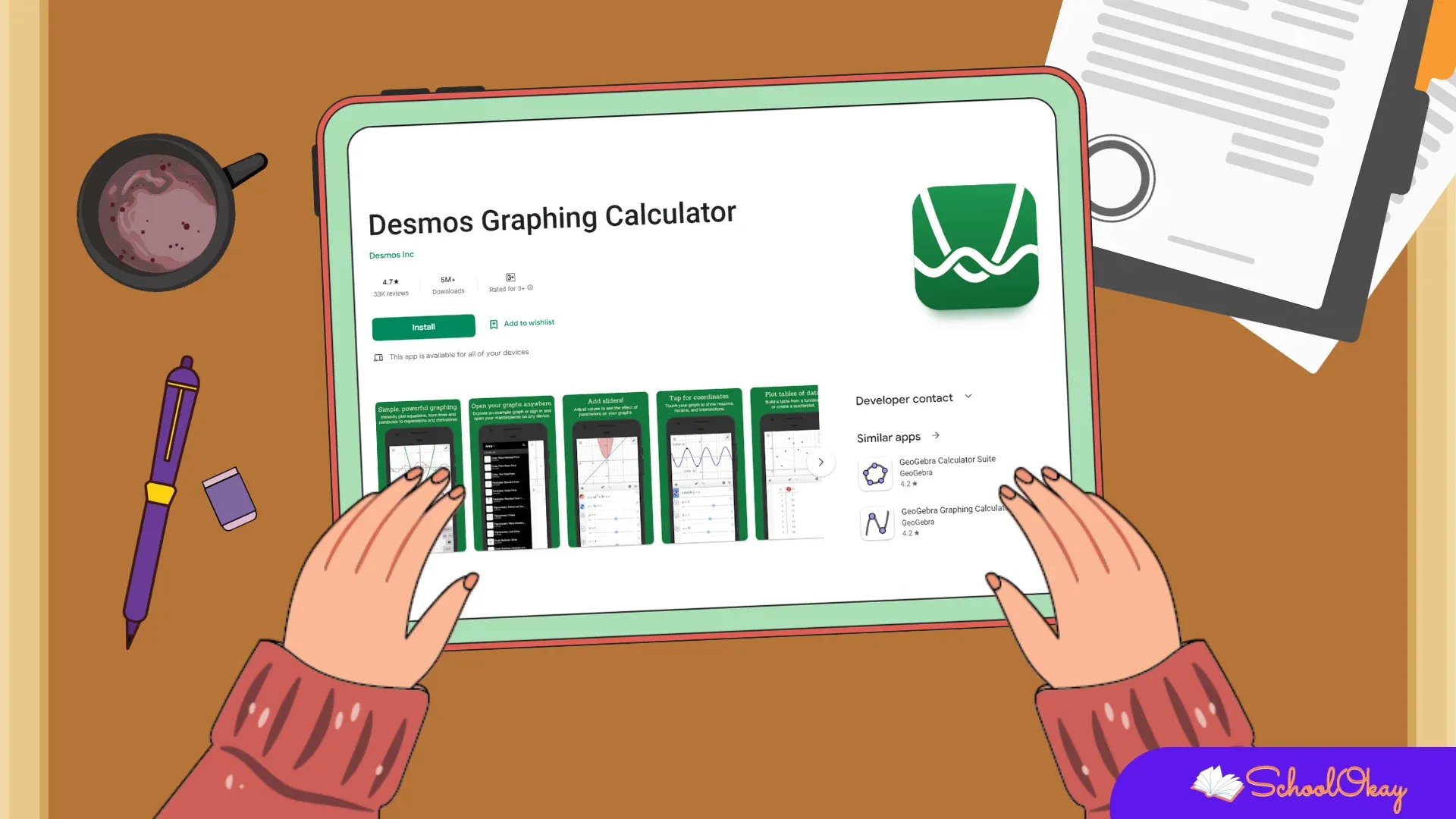Desmos graphing calculator apps and website