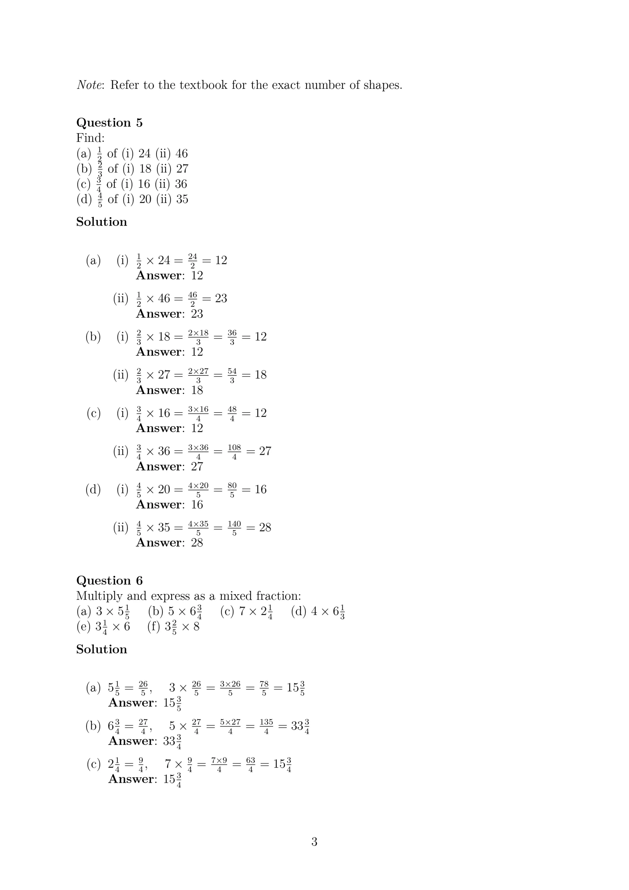 NCERT Solutions to Class 7 Mathematics Chapter 2: Fractions and Decimals Exercise 2.1