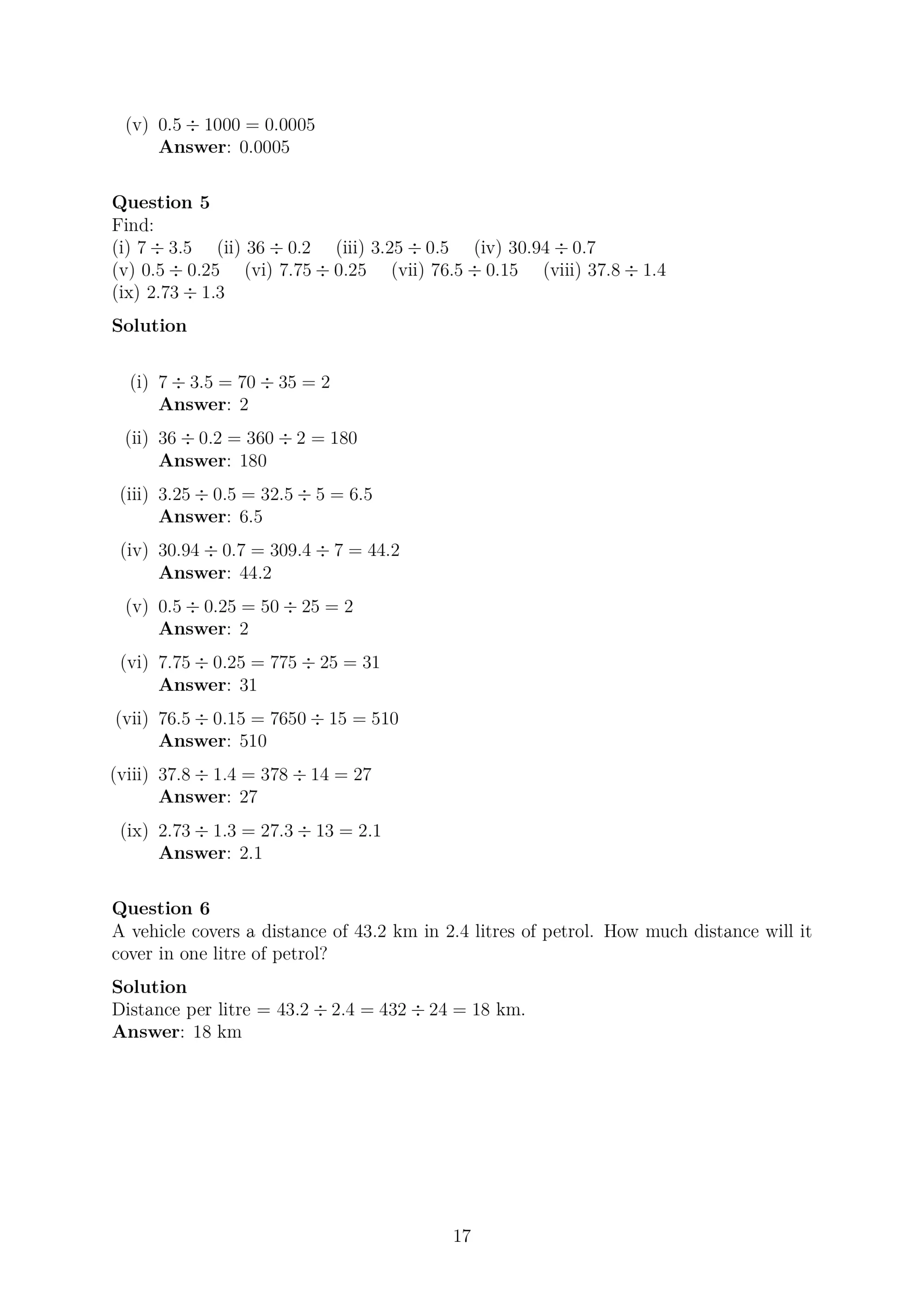 NCERT Solutions to Class 7 Mathematics Chapter 2: Fractions and Decimals Exercise 2.5