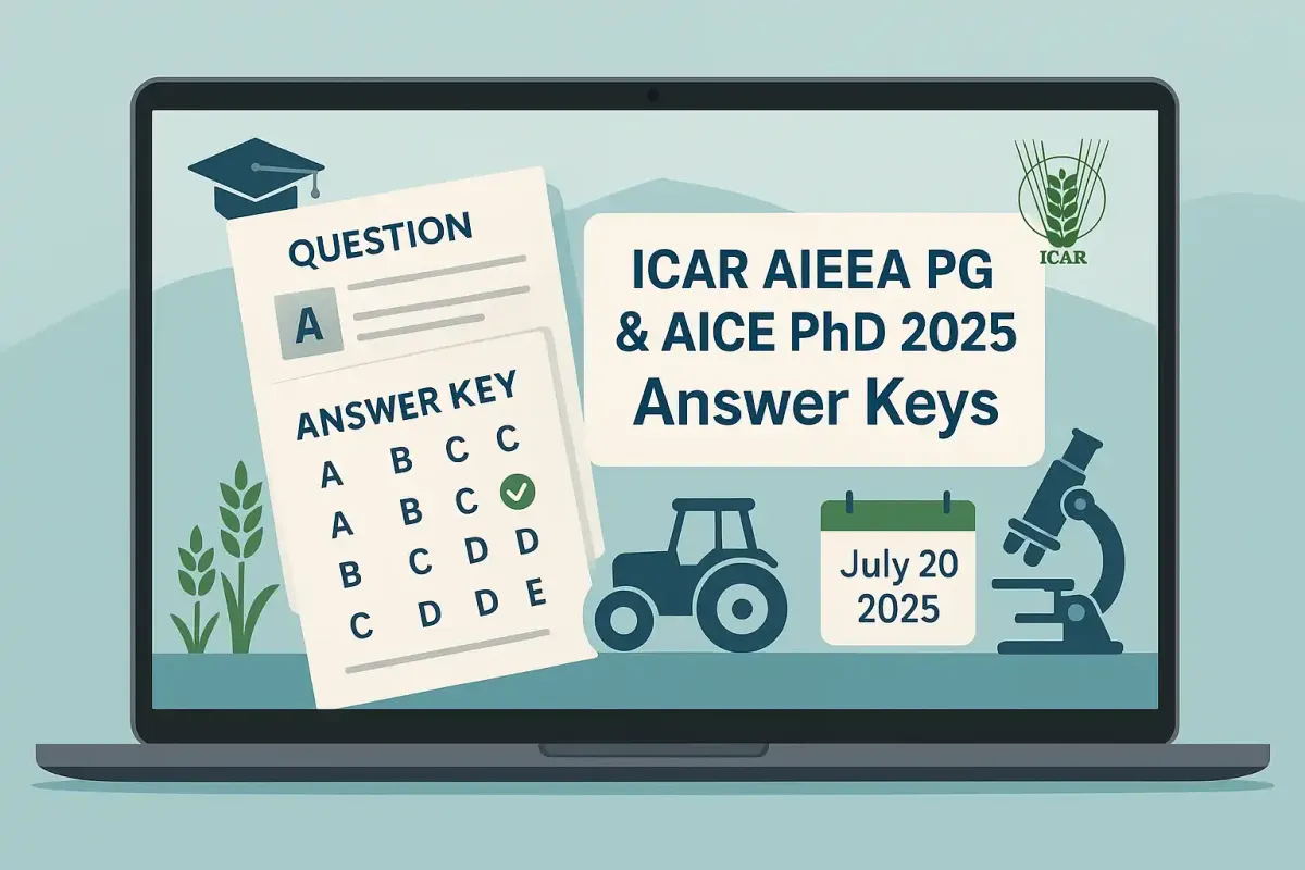 ICAR AIEEA PG & AICE PhD 2025 Answer Keys Released: Objection Window Closes July 20