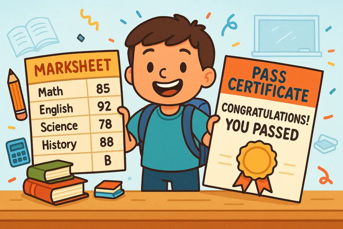 Is the class 12th marksheet and pass certificate same?